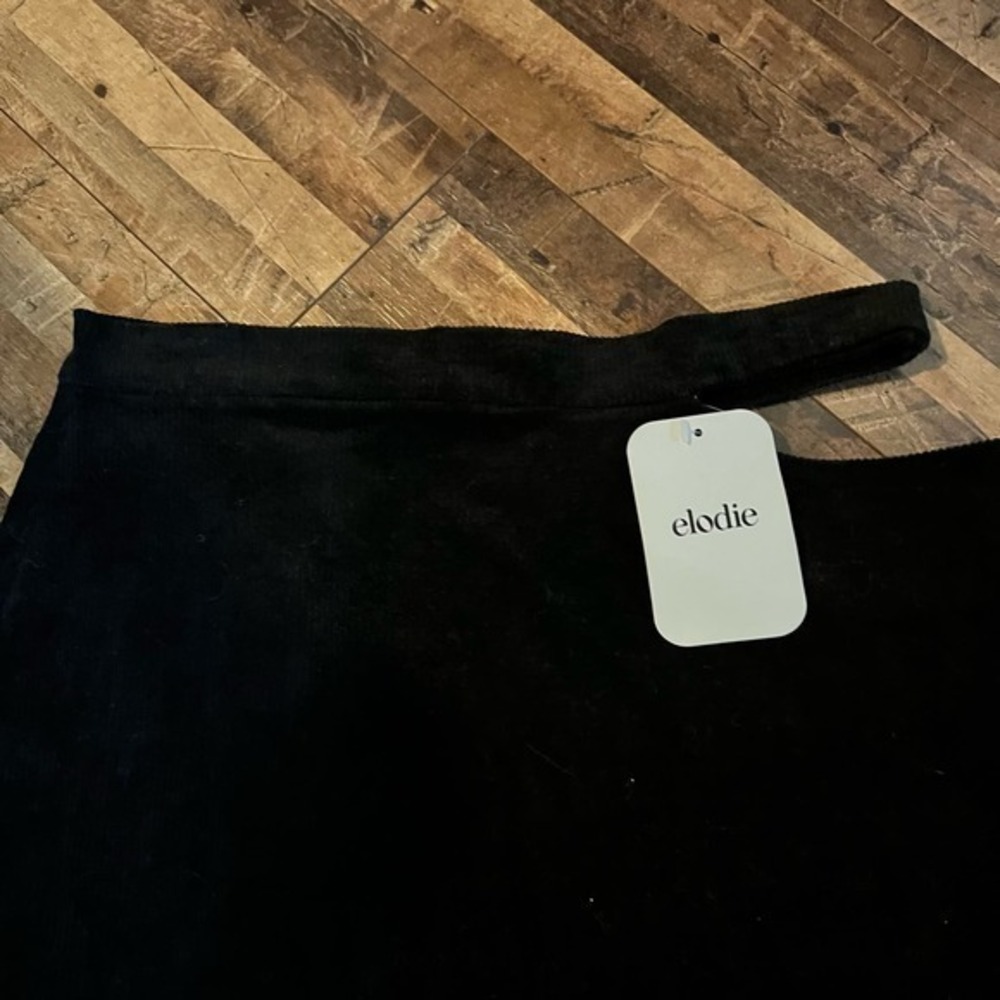 Elodie Black Corduroy Mini Skirt‎ Womens Size M Cotton Blend New with Tags - Picture 4 of 9
